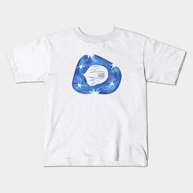 Birdy moon dream Kids T-Shirt by LilcabinStudio 